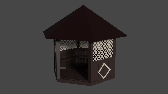 Pavilion 3D Model .c4d .max .obj .3ds .fbx .stl .blend 
