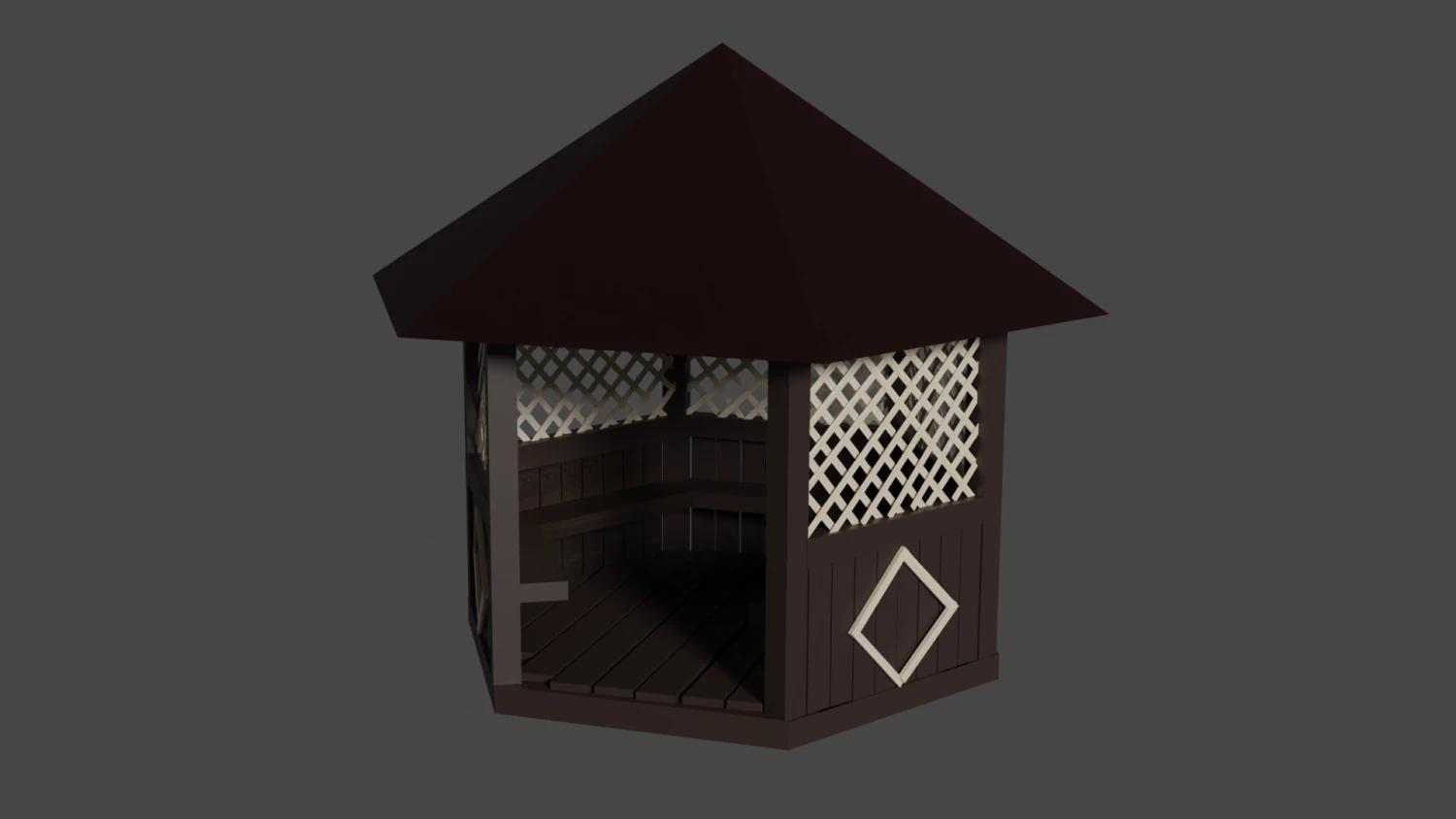 Pavilion 3D Model .c4d .max .obj .3ds .fbx .stl .blend 
