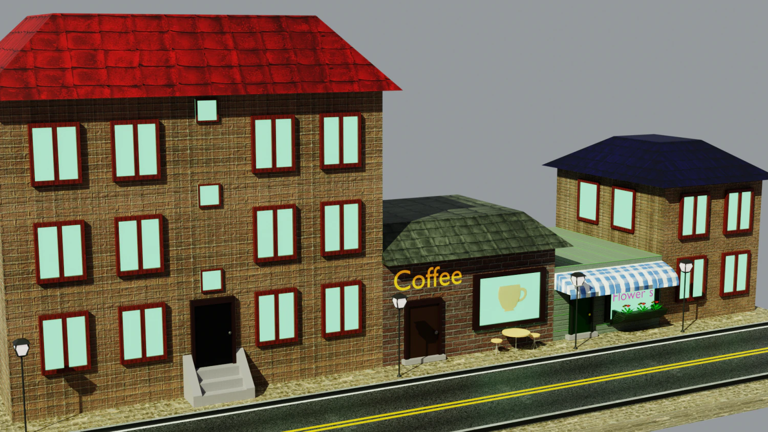 Strada Modello 3D .c4d .max .obj .3ds .fbx .stl .blend