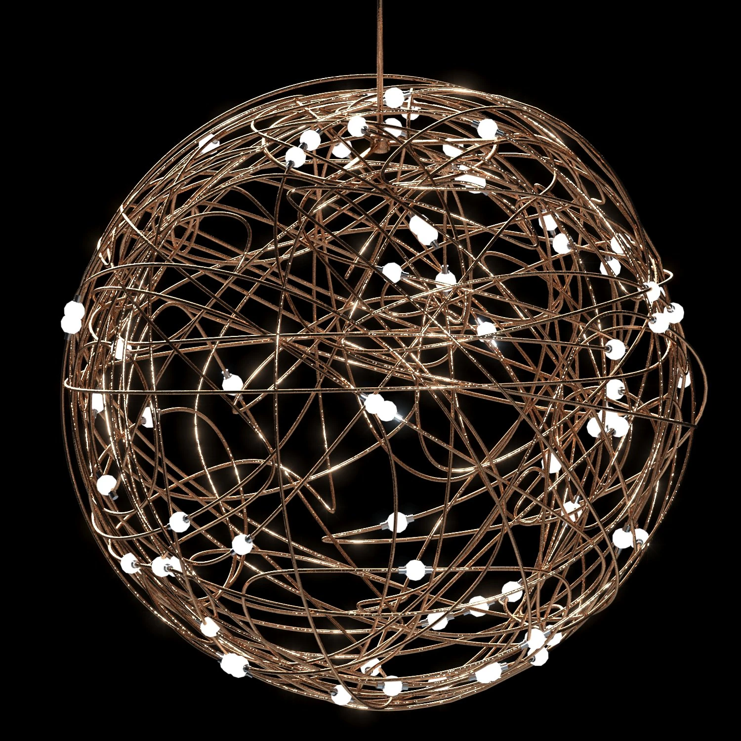 lamp in the form of a tangle of wire 3D Model .c4d .max .obj .3ds .fbx .stl .blend 