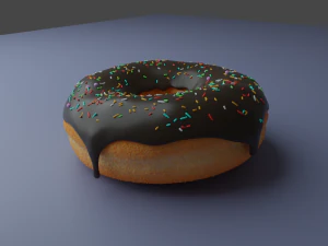 Donut mit 3 Glasurfarben 3D Modell