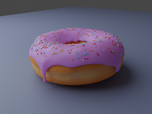 donut with 3 glaze colors 3D Model