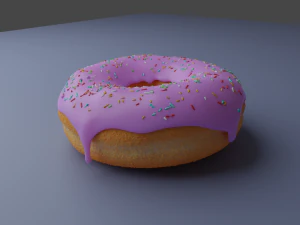 donut with 3 glaze colors 3D Model