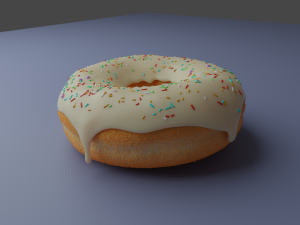 donut with 3 glaze colors 3D Model