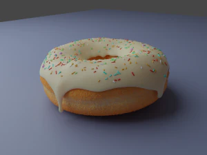 donut with 3 glaze colors 3D Model