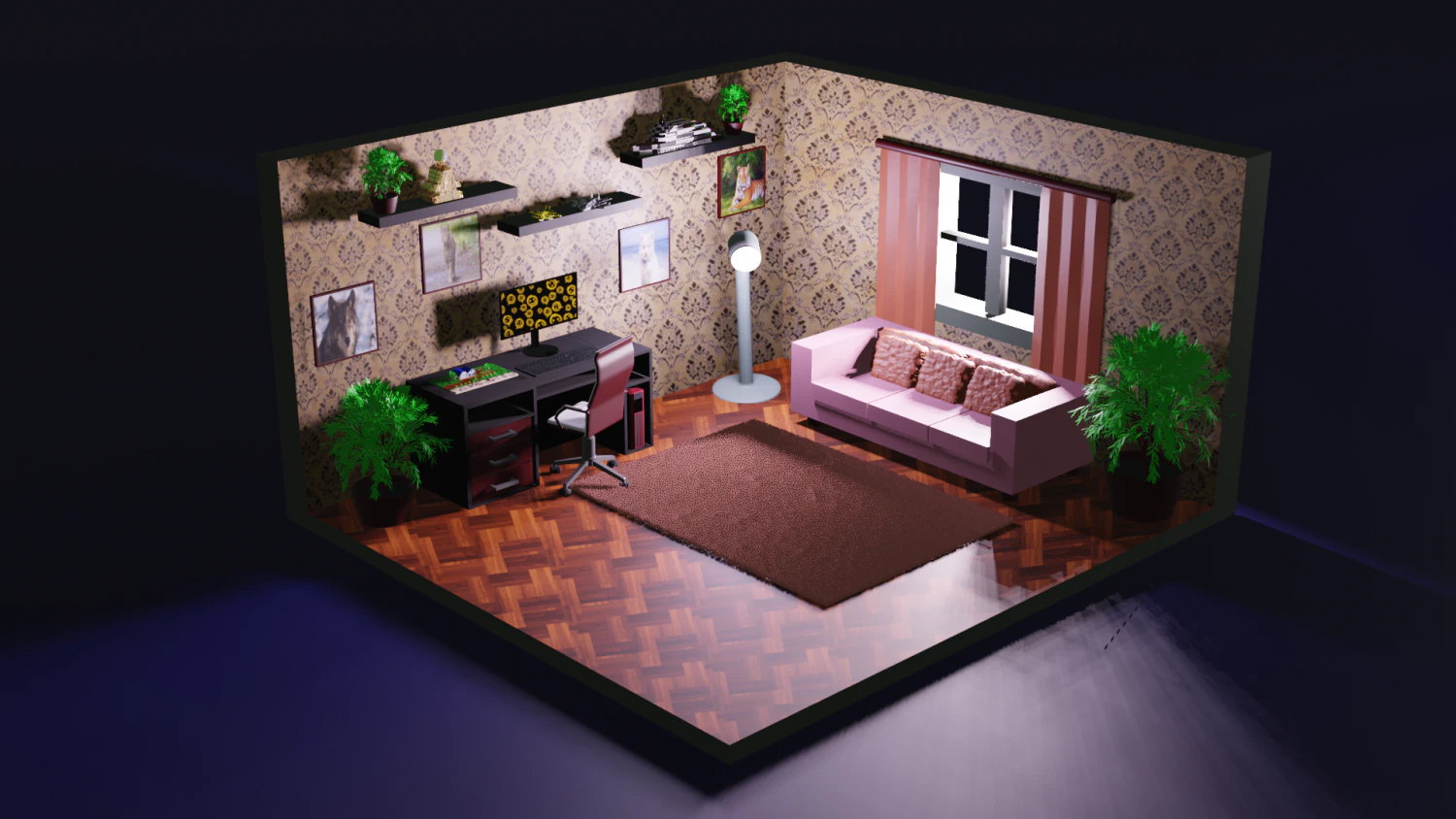 小房间 3D 模型 .c4d .max .obj .3ds .fbx .stl .blend 