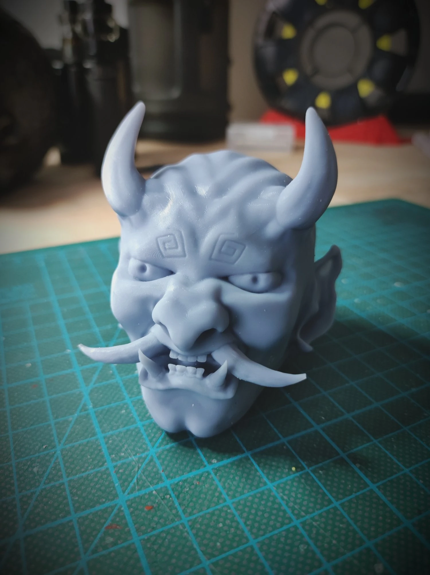 japanese daemon skull 3D Print Model .c4d .max .obj .3ds .fbx .stl .blend 