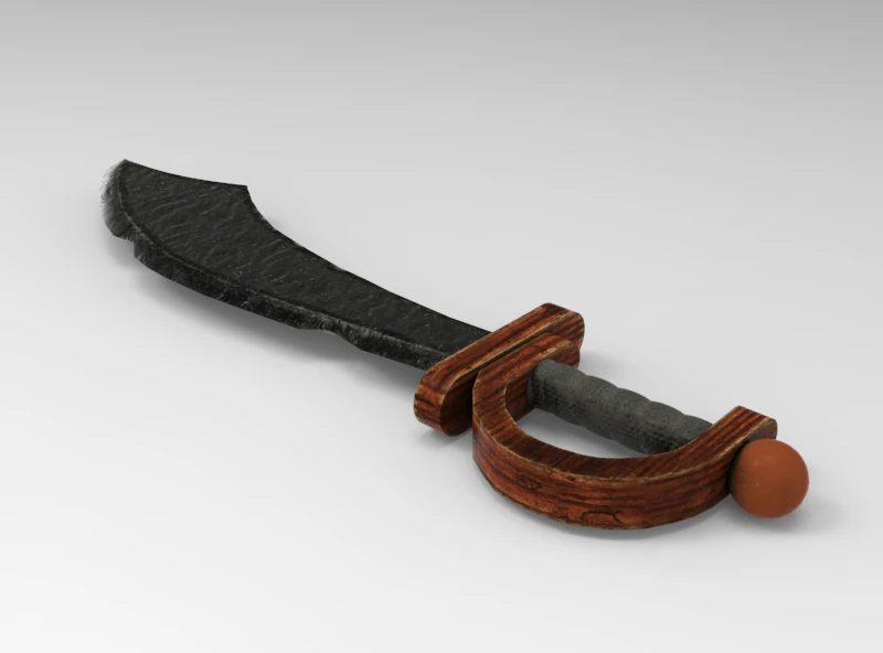 Pirate Sword 3D Model .c4d .max .obj .3ds .fbx .stl .blend 