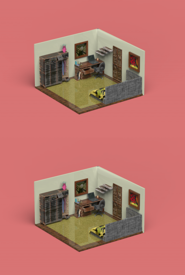 Bed Room Model 3D .c4d .max .obj .3ds .fbx .stl .blend 