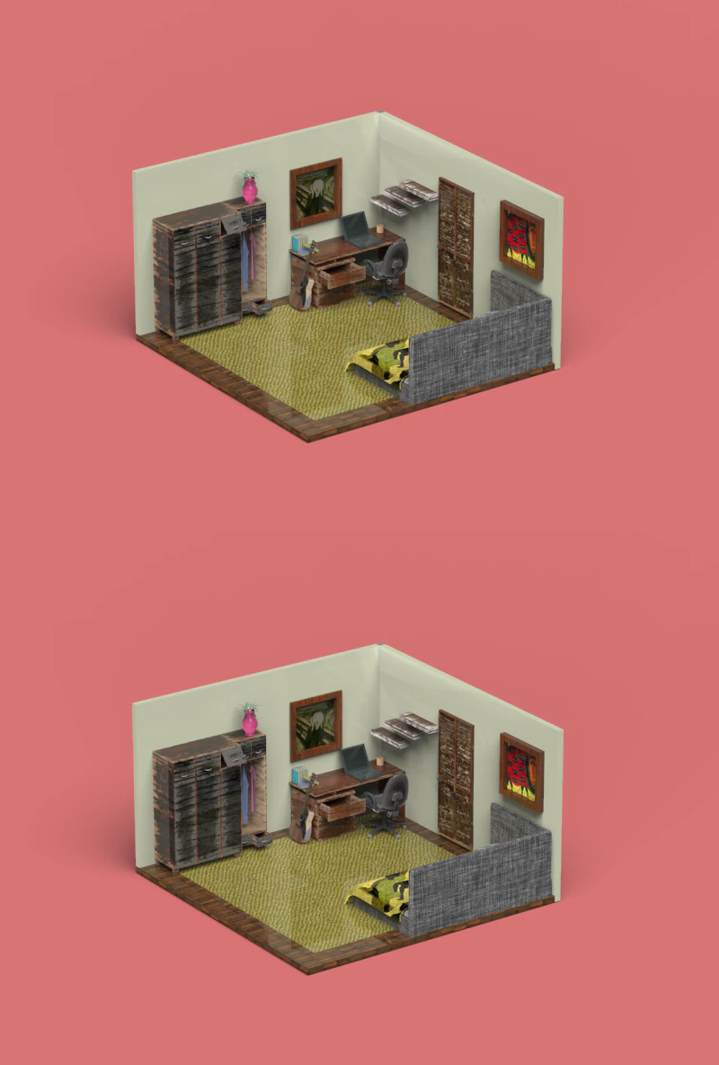 Bed Room 3D Model .c4d .max .obj .3ds .fbx .stl .blend 