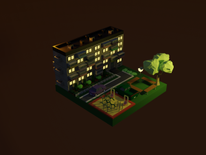 Post Soviet high-rise building 3D Model