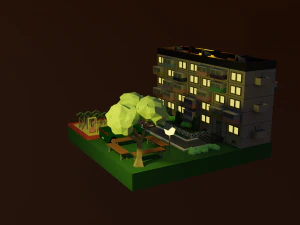 Post Soviet high-rise building 3D Model