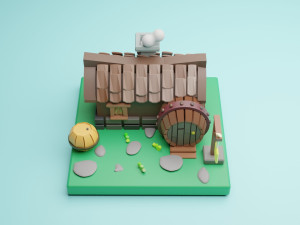 3d lowpoly house 3D Model