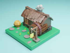 3d lowpoly house 3D Modell