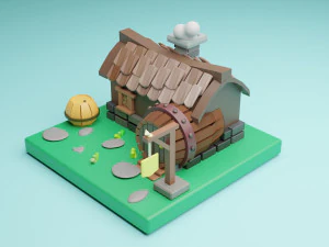 3d lowpoly house 3D Model
