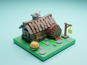 3d lowpoly house 3D Modell