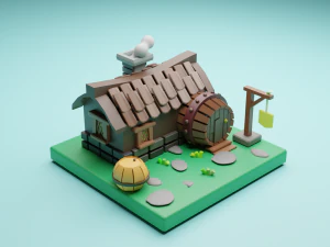 3d lowpoly house 3D Model