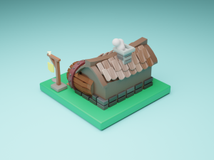 3d lowpoly house 3D Modell