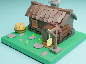 3d lowpoly house 3D Model
