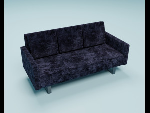3d velvet couch 3D Model
