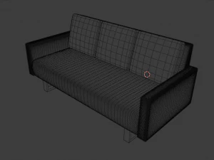 3d velvet couch 3D Model
