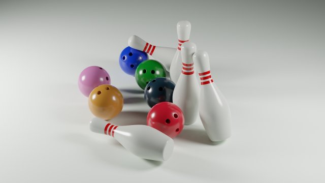 3d bowling ball pin 3D Model .c4d .max .obj .3ds .fbx .stl .blend 