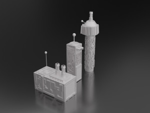 sci fi hard surface building 3D Model