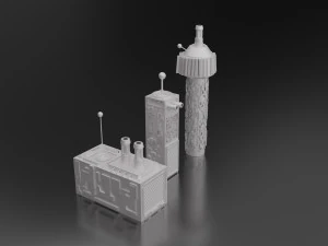 sci fi hard surface building 3D Model