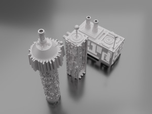 sci fi hard surface building 3D Model
