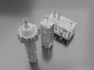 sci fi hard surface building 3D Model