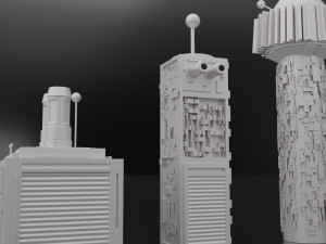 sci fi hard surface building 3D Model