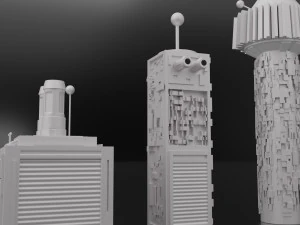 sci fi hard surface building 3D Model