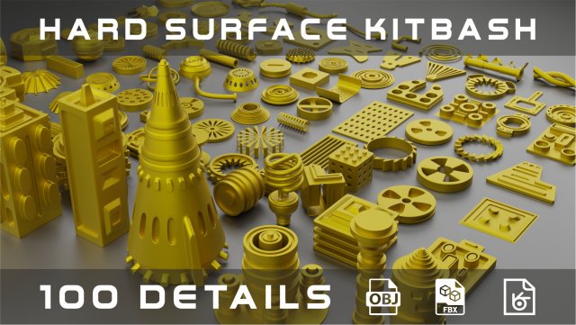sci-fi hard surface kitbash 3D Model .c4d .max .obj .3ds .fbx .stl .blend 