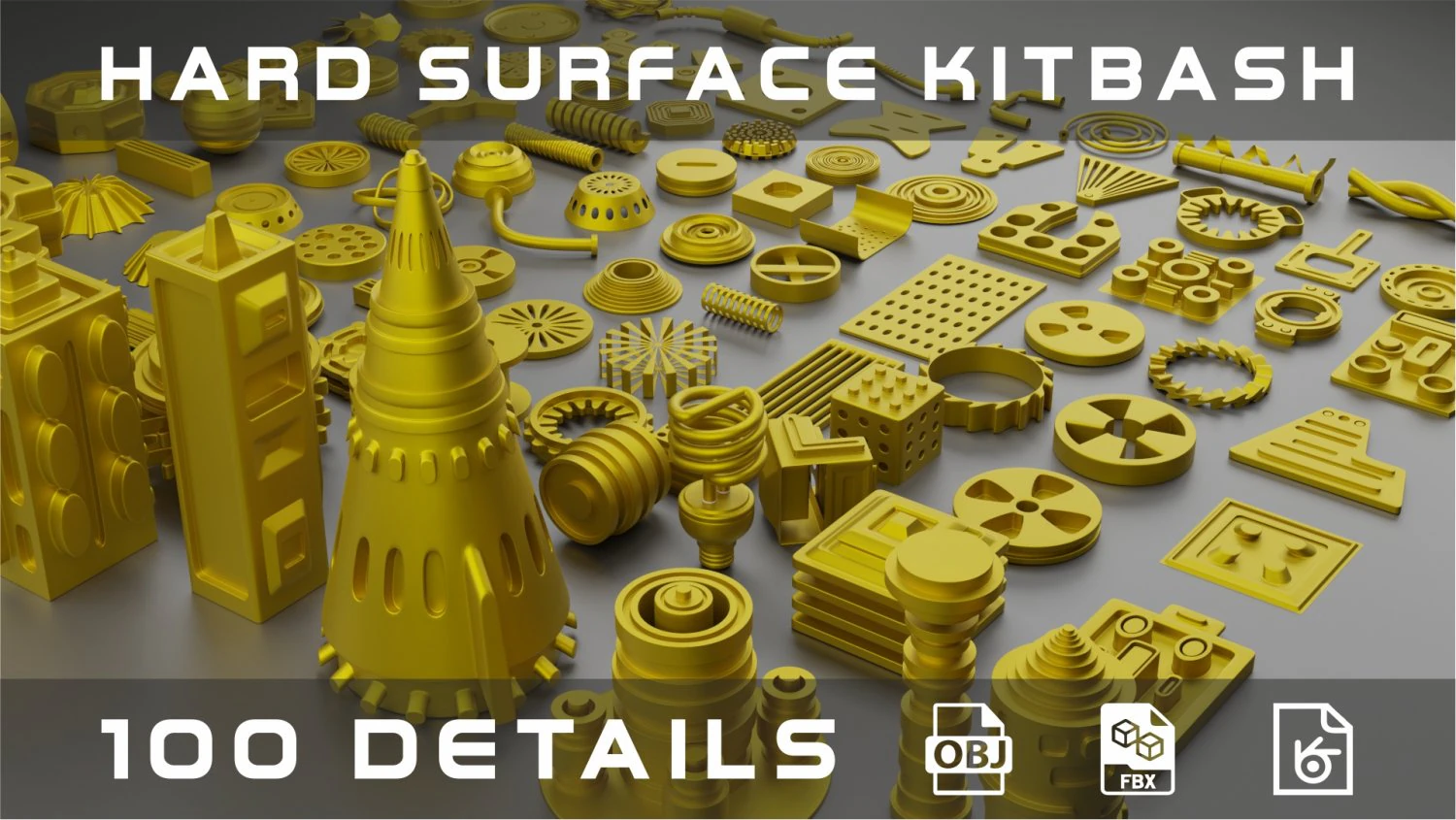 sci-fi hard surface kitbash 3D Model .c4d .max .obj .3ds .fbx .stl .blend