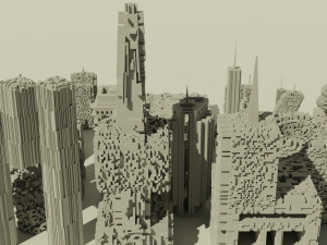sci-fi buildings kitbash 3D Modell