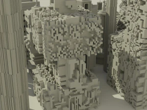 sci-fi buildings kitbash 3D Model