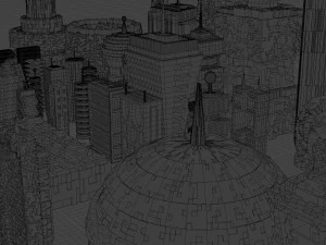 sci-fi buildings kitbash 3D Model