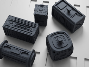 Sci-Fi Containers kit 3D Model