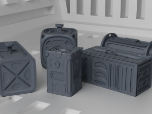 Sci-Fi Containers kit 3D Model