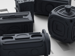 Sci-Fi Containers kit 3D Model