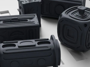 Набор &laquo;Научно-фантастические контейнеры&raquo; 3D Модель