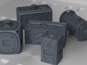 Sci-Fi Containers kit 3D Model