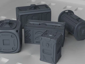 Набор &laquo;Научно-фантастические контейнеры&raquo; 3D Модель