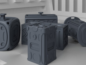 Sci-Fi Containers kit 3D Model