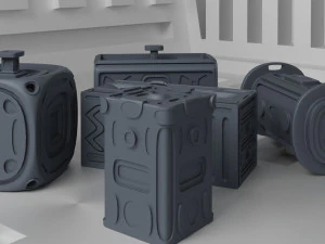 Набор &laquo;Научно-фантастические контейнеры&raquo; 3D Модель