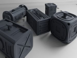 Sci-Fi Containers kit 3D Model