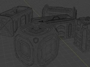 Набор &laquo;Научно-фантастические контейнеры&raquo; 3D Модель