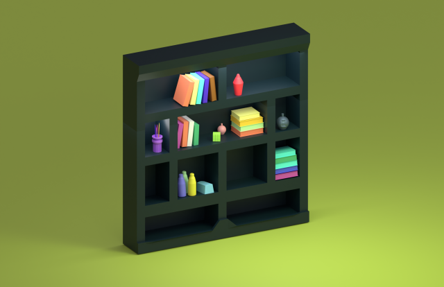 bookshelf 3D Model .c4d .max .obj .3ds .fbx .stl .blend 