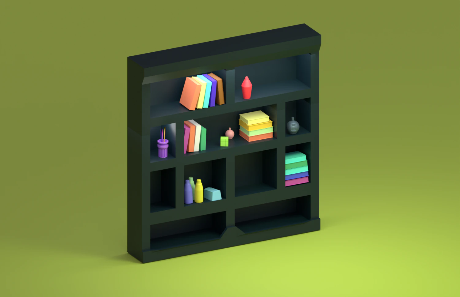 bookshelf 3D Model .c4d .max .obj .3ds .fbx .stl .blend 