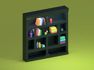 книжкова полиця 3D Модель